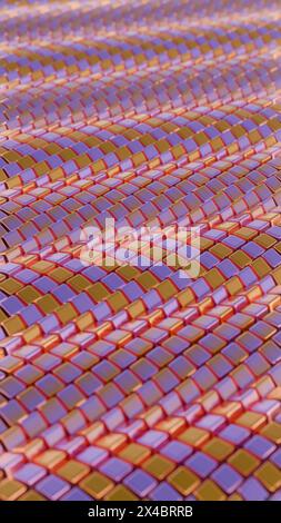 Simplified blockchain depicted through stylized geometric shapes, offering a modern and abstract representation of decentralized technology. Stock Photo