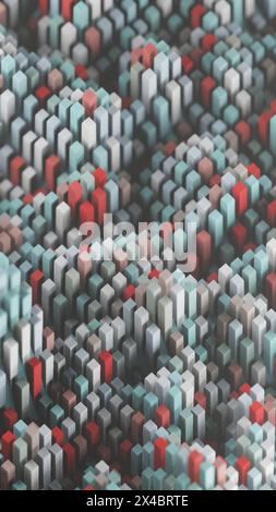 Simplified blockchain depicted through stylized geometric shapes, offering a modern and abstract representation of decentralized technology. Stock Photo