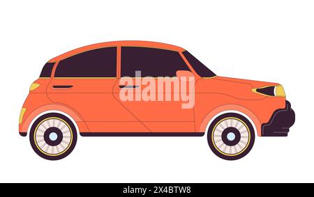 Small suv car 2D linear cartoon object. Stock Vector