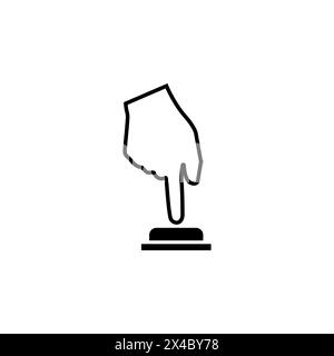 Finger Push Button flat vector icon. Simple solid symbol isolated on white background. Finger Push Button sign design template for web and mobile UI e Stock Vector