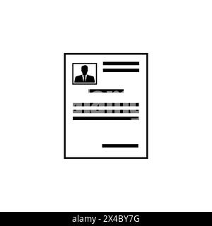 Resume CV flat vector icon. Simple solid symbol isolated on white background. Resume CV sign design template for web and mobile UI element Stock Vector