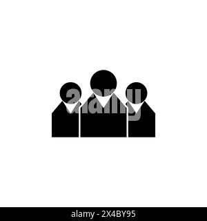 Crowd People flat vector icon. Simple solid symbol isolated on white background. Crowd People sign design template for web and mobile UI element Stock Vector