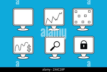 MINIATURES COMPUTER ICONS Stock Vector