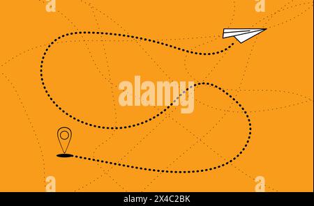 ICONS PAPER PLANES FLYING IN VARIOUS DIRECTIONS AIR TRAFFIC Stock Vector