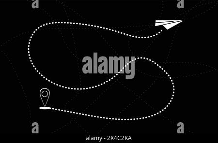 ICONS PAPER PLANES FLYING IN VARIOUS DIRECTIONS AIR TRAFFIC Stock Vector