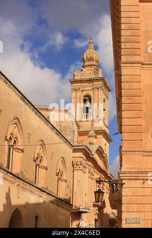 Mdina, Malta. Old walled city, narrow limestone walls. (Editorial Use Only) Stock Photo