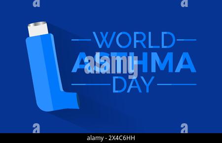World Asthma Day health awareness vector illustration. Disease prevention vector template for banner, card, background. Stock Vector