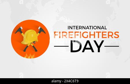 International Firefighters Day safe and healthy working vector illustration. Emergency awareness vector template for banner, card, background. Stock Vector