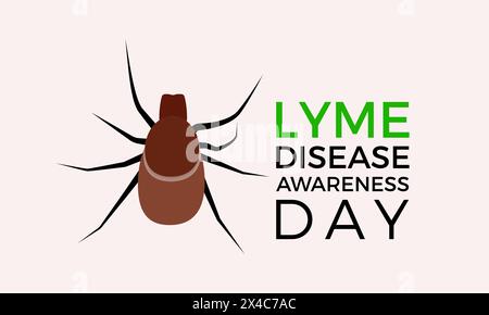 National Lyme Disease Awareness Month health awareness vector illustration. Disease prevention vector template for banner, card, background. Stock Vector