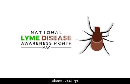 National Lyme Disease Awareness Month health awareness vector illustration. Disease prevention vector template for banner, card, background. Stock Vector