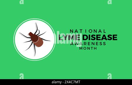 National Lyme Disease Awareness Month health awareness vector illustration. Disease prevention vector template for banner, card, background. Stock Vector