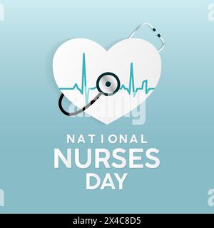 International Nurses Day health awareness vector illustration. Disease prevention vector template for banner, card, background. Stock Vector
