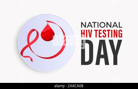 National HIV Testing Day health awareness vector illustration. Disease prevention vector template for banner, card, background. Stock Vector