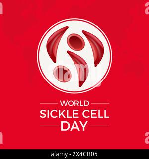World Sickle Cell Day health awareness vector illustration. Disease prevention vector template for banner, card, background. Stock Vector