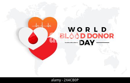 World Blood Donor Day health awareness vector illustration. Disease prevention vector template for banner, card, background. Stock Vector