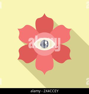 Lotus spiritual practice icon flat vector. Healthy meditation. Relax spiritual Stock Vector