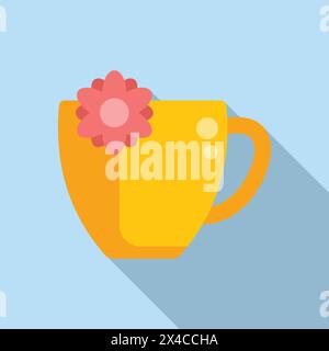 Indian tea cup icon flat vector. Traditional beverage. Organic shop Stock Vector