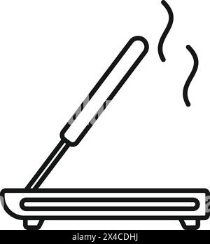 Smoking asian stick icon outline vector. Aroma zen. Relaxation smell Stock Vector