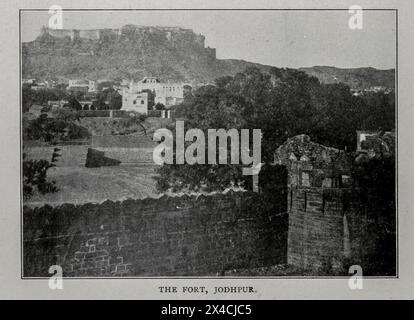 THE FORT, JODHPUR. from the Article RAILWAY LOCATION AND SURVEYS IN RAJPUTANA, INDIA. By C. H. Croudace. from The Engineering Magazine Devoted to Industrial Progress Volume XVI October 1898 - March 1899 The Engineering Magazine Co Rājputana, meaning Land of the Rajputs, was a region in the Indian subcontinent that included mainly the present-day Indian state of Rajasthan, as well as parts of Madhya Pradesh and Gujarat, and some adjoining areas of Sindh in modern-day southern Pakistan. Stock Photo