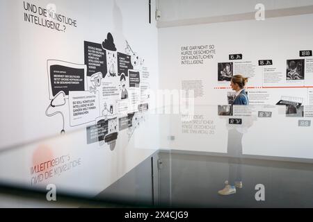 02 May 2024, Lower Saxony, Osnabrück: An illustration in the special exhibition 'Artificial intelligence. The last invention of mankind?'. The Museum Industriekultur Osnabrück (MIK) is showing the exhibition from May 3 to October 27, 2024. Photo: Friso Gentsch/dpa Stock Photo
