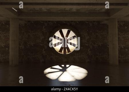Old Ventilation System In A Concrete Garage Stock Photo