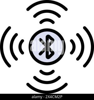 Bluetooth color icon. Vector illustration. Bluetooth searching and connection process sign, wireless technology. Simple flat style design isolated on Stock Vector