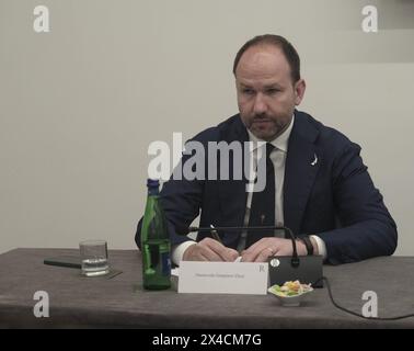 Napoli, Italy. 02nd May, 2024. Gianpiero Zinzi Deputy of the Italian Republic during the presentation of the party leaga candidates in naples for the european elections 2024 Credit: Live Media Publishing Group/Alamy Live News Stock Photo