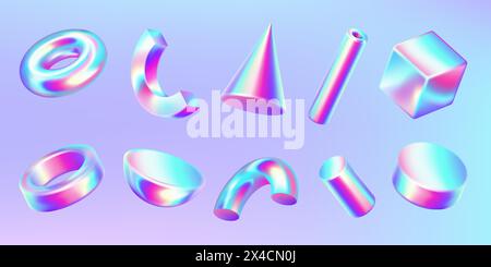 Realistic 3D set of geometric figures isolated on transparent ...