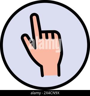 Hand click color icon symbol vector on white background Stock Vector