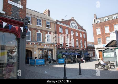 Views of Wantage town centre in Oxfordshire in the United Kingdom Stock Photo