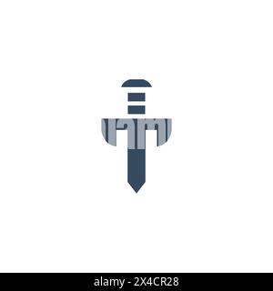 T Sword Logo Symbol. Letter T Icon Stock Vector