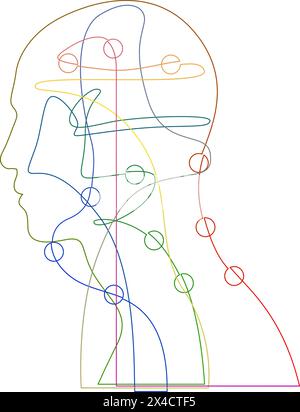 continuous single line drawing of sad boy sitting on floor crying, line ...