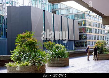 View of 14 Moor Lane building exterior and garden planters containers on the Barbican Estate in the City of London England UK spring 2024 KATHY DEWITT Stock Photo
