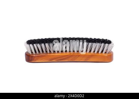 Slightley Used Brush on White Background: Worn Cleaning Tool for Hygiene Concept Stock Photo