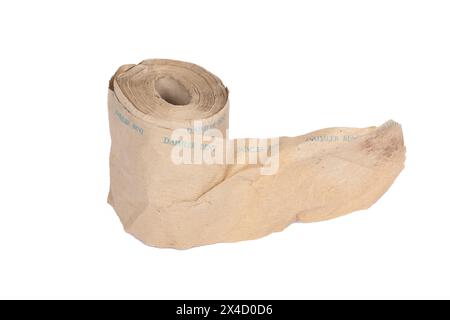 Vintage Daimler Benz Luxury Toilet Paper Roll on Clean White Background Stock Photo