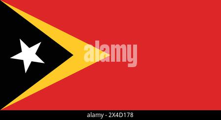 National Flag of East Timor, East Timor sign, East Timor Flag Stock Vector