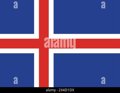 National Flag of Iceland, Iceland sign, Iceland Flag Stock Vector