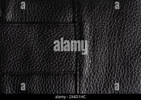 Black leather texture background. Leather texture background. Black leather background Stock Photo