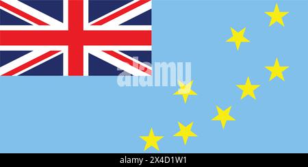 National Flag of Tuvalu, Tuvalu sign, Tuvalu Flag Stock Vector