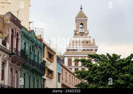 HAVANA, CUBA - AUGUST 28, 2023: Bacardi Building (Edificio Bacardi) in Havana, Cuba, built in Art Deco architectonic style Stock Photo