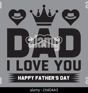 Father's Day Typography T-Shirt Design Stock Vector