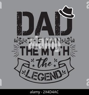 Father's Day Typography T-Shirt Design Stock Vector