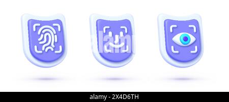 3d scan secure set for concept design. Vector illustration isolated Stock Vector
