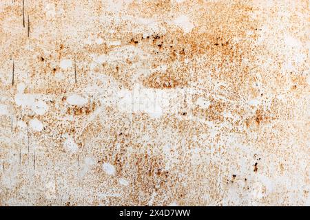 Old white rusty metal wall, front view, background photo texture Stock Photo