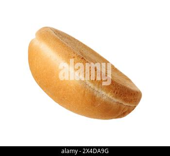 One fresh burger bun isolated on white Stock Photo