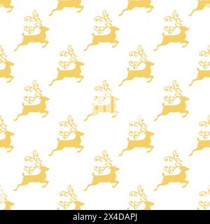 Reindeer seamless vector pattern design Stock Vector
