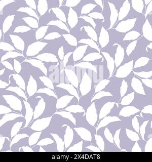 Leaves silhouette vector seamless pattern Stock Vector