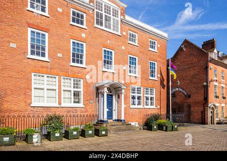 Ludlow Sixth Form College in the square in the centre of the medieval market town of Ludlow, Shropshire, England UK Stock Photo