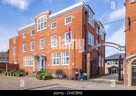 Ludlow Sixth Form College in the square in the centre of the medieval market town of Ludlow, Shropshire, England UK Stock Photo