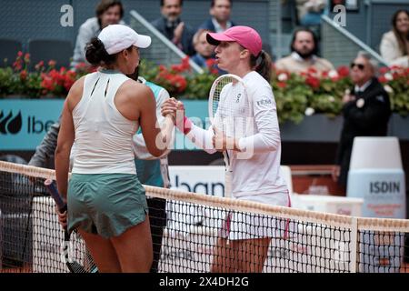 Madrid, Spain. 02nd May, 2024. Tennis, individual Women: Mutua Madrid Open tennis WTA, Individual, Semifinal, Madison Keys (USA) V Iga Swiatek (POL). Credit: EnriquePSans/Alamy Live News Stock Photo